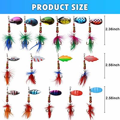 Rooster Bait Tail Spinner Fishing Lures Kit,30pcs Metal Spoon Lures with  Feathered Treble Hooks for Bass Walleye Trout Freshwater Saltwater - Yahoo  Shopping
