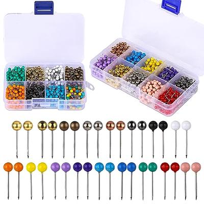 1800 Pcs Multicolor Sewing Pins for Fabric, Pearlized Ball Head