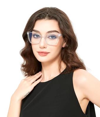 JFXQDR 2 Pack Women's Oversized Blue Light Blocking Glasses