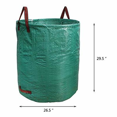 Pilntons 3 Pack 72 Gallons Reusable Yard Waste Bags with Lid Extra Large  Lawn Leaf Bags Heavy Duty with 4 Handles Garden Waste Bags Container for