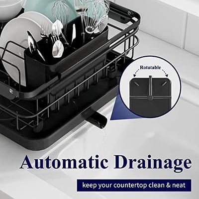 Sakugi Dish Drying Rack - Compact Dish Rack for Kitchen Counter with a  Cutlery Holder, Durable Stainless Steel Kitchen Dish Rack for Various