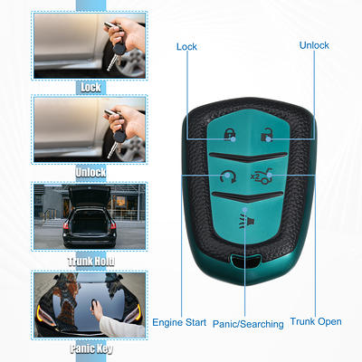 Unique Bargains Green Key Fob Case Cover for Cadillac CTS SRX XT5