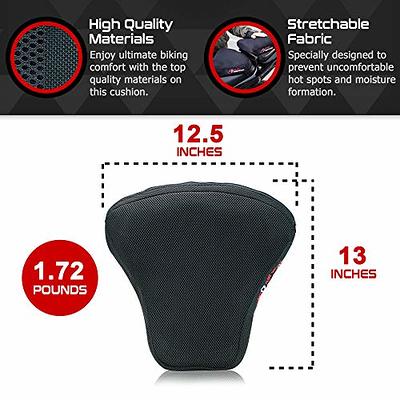 ASI AIR SEAT INNOVATIONS Motorcycle Air Seat Cushion - Pressure Relief Pad  - Touring Saddles Reduces Vibration - Rear or Small Seat Size 12 X 9.5