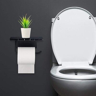 HITSLAM Toilet Paper Holder Wall Mount,Matte Black Toilet Paper Roll Holder  for Bathroom