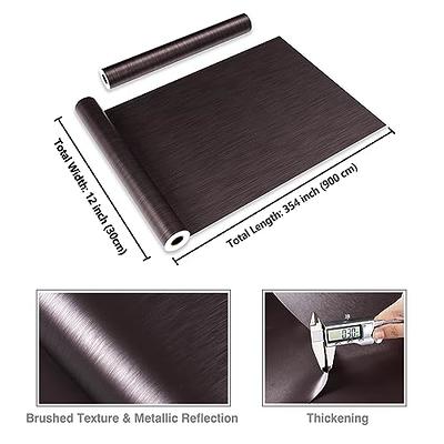 CRE8TIVE 24x354 Brushed Black Stainless Steel Contact Paper Wide Thick  Black Wallpaper Peel and Stick Waterproof Removable Self Adhesive Metallic