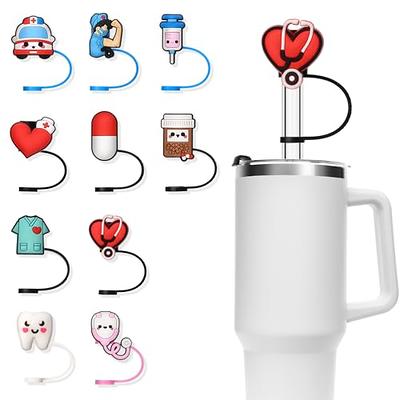 1pc Straw Cover Cap For Cup, Silicone Straw Topper Fit 30&40 Oz Tumbler  With Handle,10mm Cute Drinking Straw Tip Covers For Cups Accessories