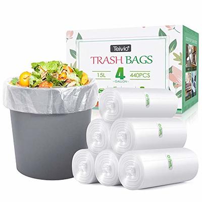 2-4 Gallon Small Black Trash Bags (440 Bags) Bathroom Garbage Bags Plastic Wastebasket Can Liners 2 Gallon 3 Gallon 4 Gallon Trash Bag for Home and