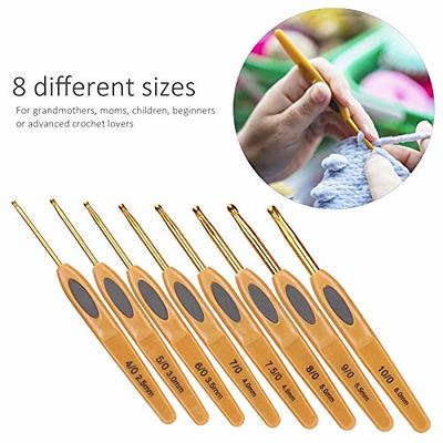 6pcs 5mm Aluminum Crochet Hook Knitting Needles US Size H (Size 8) for DIY Yarn Craft,Nice Gift for Women Adults Kids Children Beginners (Blue)