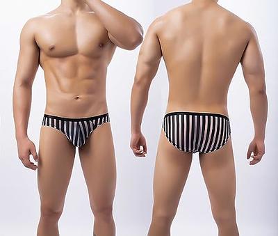 Swbreety Men's Striped Briefs Mesh Triangle Bikini Briefs Low Rise  Underwear - Yahoo Shopping