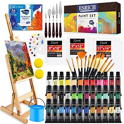 Caliart Acrylic Paint Set With 4 Brushes 52 Colors 59ml 2oz Art Craft Paints