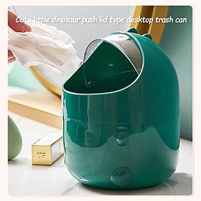 1.28 Gal Mini Desktop Trash Can with Lid, Cute Little Dinosaur Countertop Garbage  Bin, Plastic Tiny Tabletop Wastebasket for Office/Kitchen/Coffee Table Room  Decoration - Green - Yahoo Shopping