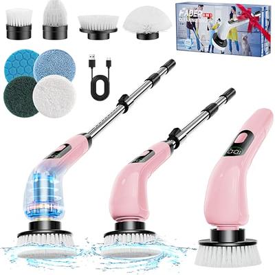 Cordless Electric Spin Scrubber,Cleaning Brush Scrubber for Home,  400RPM/Mins-8 Replaceable Brush Heads-90Mins Work Time,3 Adjustable Size,2