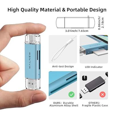  SD Card Reader, WALNEW USB 3.0 and USB-C to SD/TF