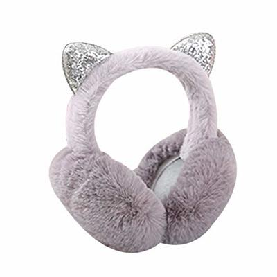 Women Kid Warm Ear Muffs Lovely Earmuffs Cute Shinny Cat Ear Winter Headband