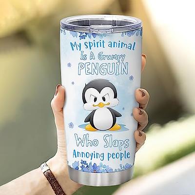 Custom Christmas Penguins Double Wall Tumbler with Straw