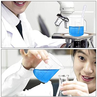 Plastic Graduated Beakers Transparent Lab Measuring Cup 50ml / 100ml /150ml  /250ml Capacity 4Sizes Clear Plastic Liquid Cup Container for or