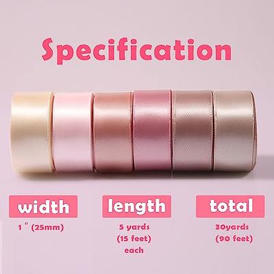 Dusty Rose Pink Ribbon, Double Faced Satin Ribbon, Widths Available: 1  1/2, 1, 6/8, 5/8, 3/8, 1/4, 1/8