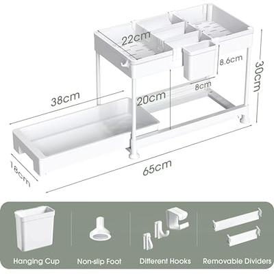 SPACEKEEPER Under Sink Organizer, Sliding Cabinet Basket Organizer