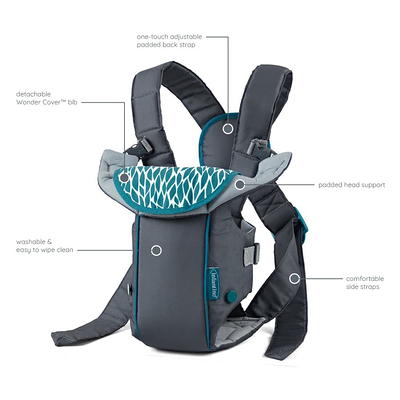 Infantino Cuddle-up Ergonomic Hoodie Baby Carrier, 2-Position, 12-40lb,  Gray Fox - Walmart.com