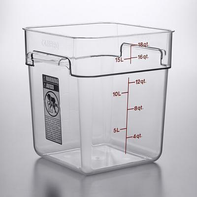 Vigor 2 Qt. Clear Square Polycarbonate Food Storage Container and