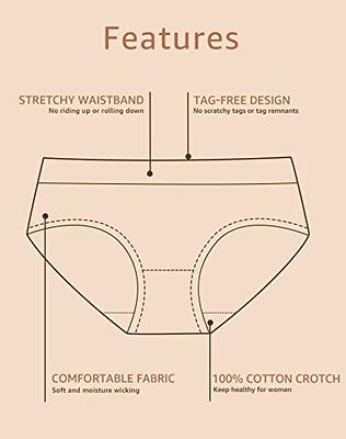 INNERSY Womens Underwear Cotton Hipster Panties Mid Rise Briefs