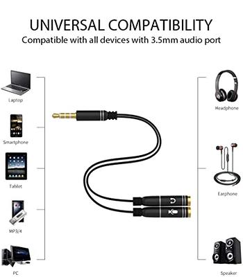 3.5mm Y Splitter - 2x3.5mm 3 Pole Sockets Adapter