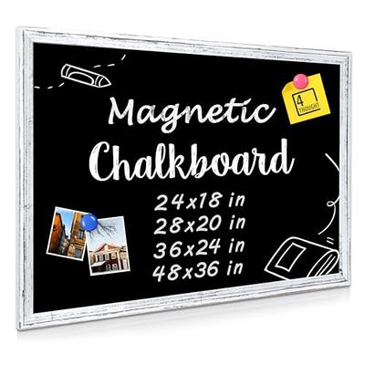 Aitakatta Magnetic Weekly Chalkboard Calendar and Cork Board, Wood