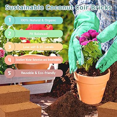 Teton Distribution 11 lbs. Coco Coir Potting Soil for Indoor Plants &Outdoor Plants, The Coconut Coir Potting Mix Is Great for Microgreens
