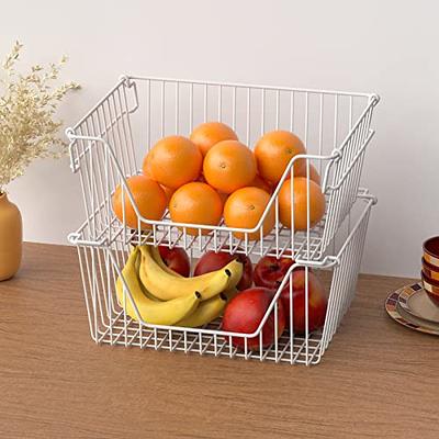 Slideep Wire Storage Baskets, Freezer Baskets Farmhouse Stackable