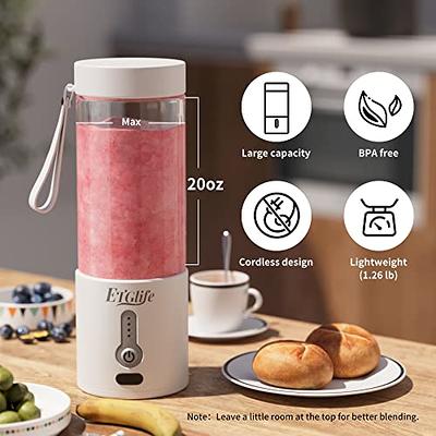 Hamilton Beach Mini Cordless Portable Personal Blender for Shakes and  Smoothies, USB Rechargeable, 16 oz. Jar with Leakproof Travel Lid, 6  Stainless