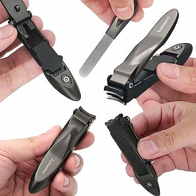 Toenail Clippers for Seniors Thick Toenails Nail Clipper Set with Ingrown  Toenail Tool & 16mm Wide Opening Nail Clippers for Men & 360 Degree Rotary Fingernail  Clipper & Leather Case and Nail