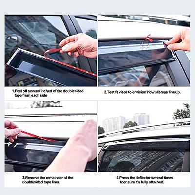 Kinwrdsn Durable Tape-on Rain Guards Side Window Vent Visor,Window