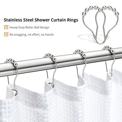 Rust Resistant Stainless Steel Shower Curtain Hooks with Balls - Black