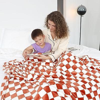 Warm Blanket Soft Cozy Throw Blanket Checkered Fleece Throw