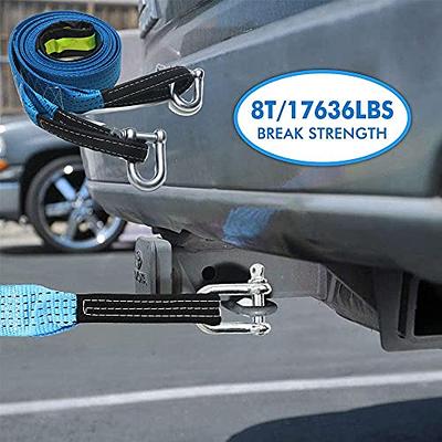 4M Heavy Duty 5 Ton Car Tow Cable Towing Pull Rope Strap Hooks Van