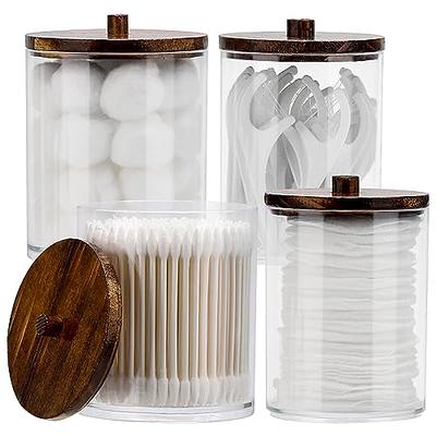 Black And Clear Plastic Apothecary Jar Set For Cotton Balls - Temu