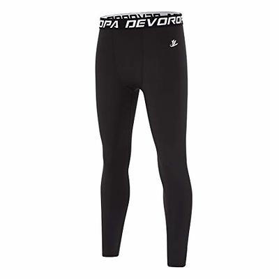 DEVOROPA Boys Leggings Quick Dry Youth Compression Pants Sports