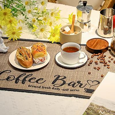 burlap coffee maker placemat, farmhouse decor, coffee bar, coffee