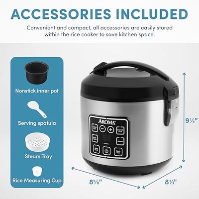 AROMA Digital Rice Cooker, 4-Cup (Uncooked) / 8-Cup (Cooked), Steamer,  Grain Cooker, Multicooker, 2 Qt, Stainless Steel Exterior, ARC-914SBD -  Yahoo Shopping