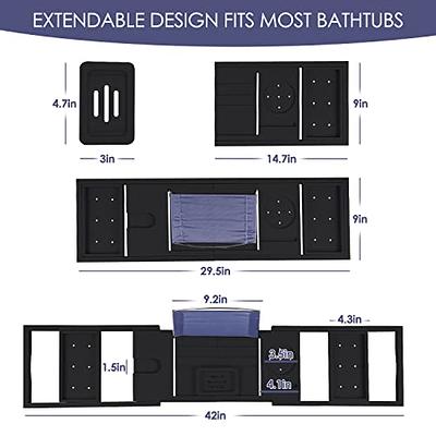 Toyvian Bath Shelf Extendable Bathtub Tray Shower Tub Steel Wire Non Slip  Over Bath Tub Organizer with Extending Sides Bathroom Shower Bathtub Phone