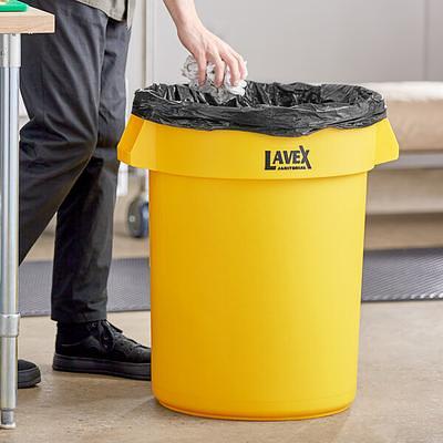 Lavex 20 Gallon Black Round Commercial Trash Can / Ingredient Bin