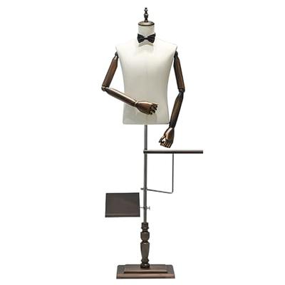 Female Mannequin Torso Dress Form, Clothing Display Model Body Stand with  Head, Wooden Arms and Base for Sewing Clothing, Jewelry, Height Adjustable