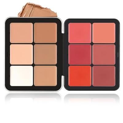 LSxia 12 Colors Cream [Blush+Contour+Concealer+Highlighter] Makeup Palette  for Cheeks - Multi-functional Makeup Palette with Brush, Natural Matte Long  Wearing, Waterproof Blendable Face Makeup Palette (#05) - Yahoo Shopping