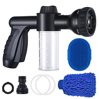 Pup Dog Wash Nozzle Jet Dog Wash Hose Attachment with Pet Grooming Glove  and Rubber Dog Brush, Bathing Sprayer for Showering Pet, Car Wash and