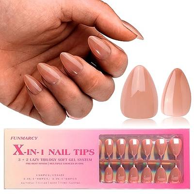 Amazon.com: White Press On Nails Short - BTArtbox Supremely Fit & Natural  Soft Gel Press on Nails Almond, White Glue on Nails with Nail Glue,  Reusable Stick on Nails in 16 Sizes -