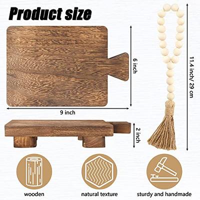 Wood Pedestal Stand Riser Wood Tray for Bathroom Home Kitchen Sink Holder  Wooden Soap Holder for Bottles Plant Makeup Tissues Candles Guest Towels