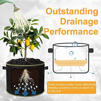 venrey 6-Pack 10-Gallon Plant Growing Pot Bags with Handles and 20 pcs  Plant Labels, Outdoor Garden Fabric Grow Bags, Heavy Duty 300G Thickened