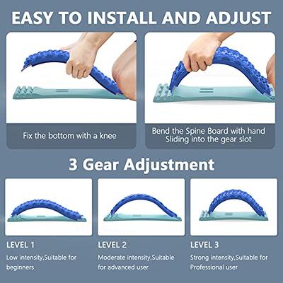 Back Stretcher for Lower Back Pain Relief, Back Cracker Lumbar Spine Board  Adjustable Multi-Level Lumbar Support Back Massagers, Lower and Upper Back  Pain Relief with 4 levels adjustment 