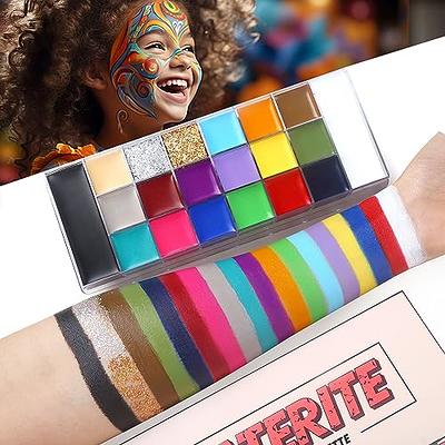 UCANBE 20 Colors Body Face Paint Palette for Adults Kids - Large Pan Black  White Non Toxic Oil Art Camouflage Halloween Cosplay SFX Makeup Painting Kit  (02) - Yahoo Shopping