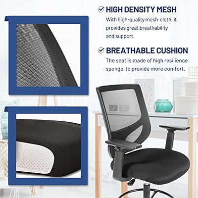 Zunmos Drafting Chair, Tall Office Chair, Counter Height Office Chairs, High Adjustable Standing Desk Chair, Ergonomic Mesh Computer Task Chair with